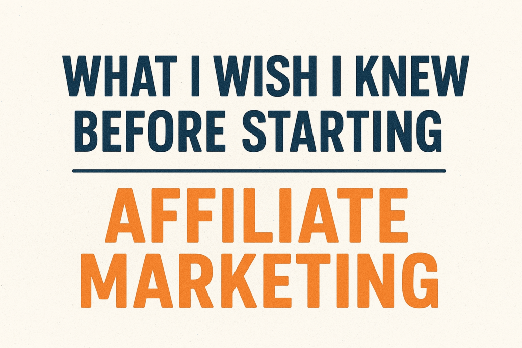 Beginner affiliate marketing header image with bold title text on a dark blue textured background.